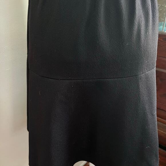 80s/90s Vintage Homemade Black Full Skirt Size XS Elastic Waist Midi Minimalist - Picture 6 of 16